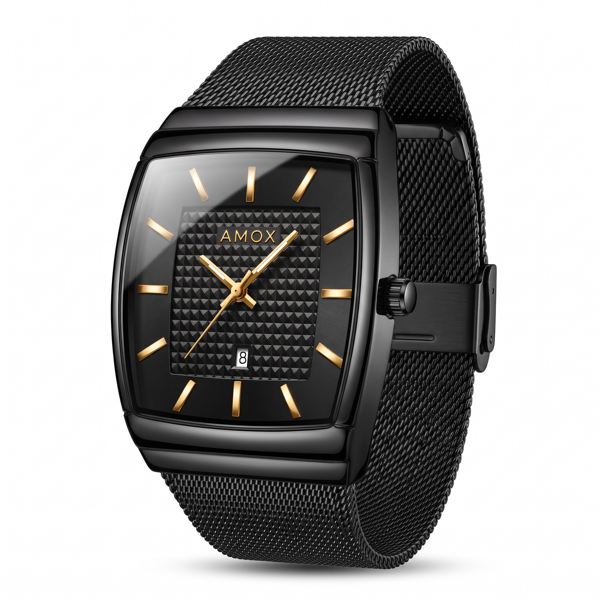 Reloj rectangular Finesse Amox con cristal Hardlex