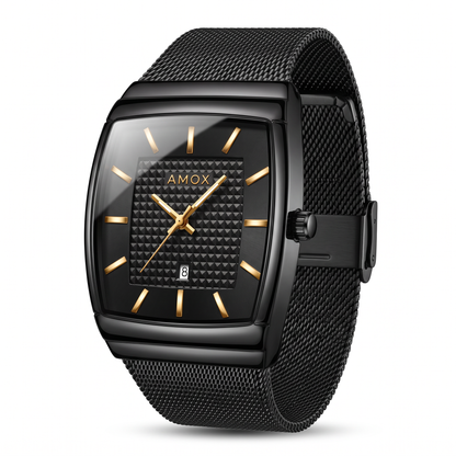 Reloj rectangular Finesse Amox con cristal Hardlex