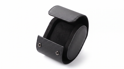 Estuche Amox porta-reloj de viaje color negro, fondo blanco