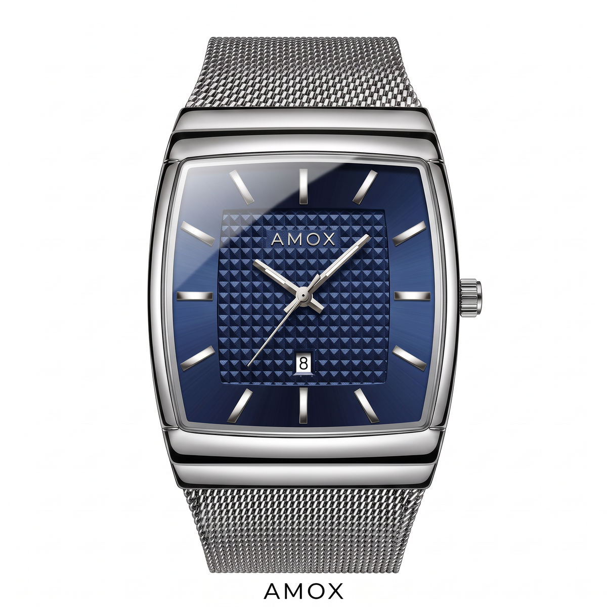 Reloj Finesse Hombre Amox esfera Azul con brazalete Plateado