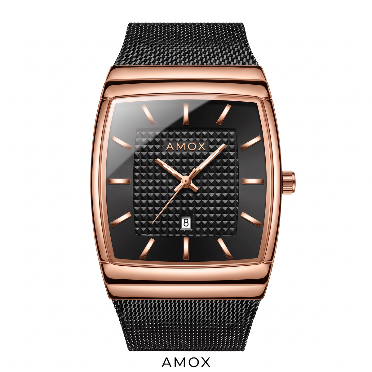 Reloj Finesse Hombre Amox color Oro Rosa con esfera Negra